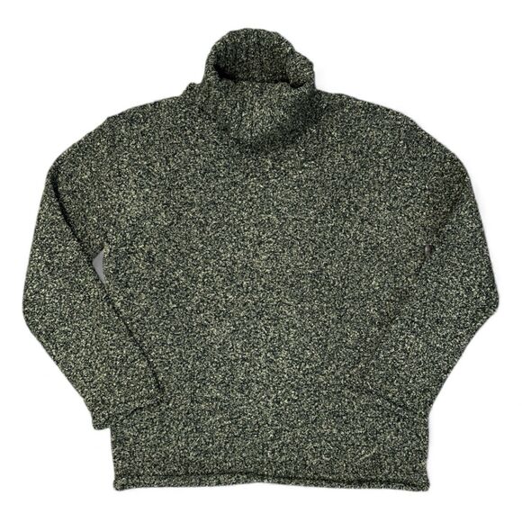 Vintage Coldwater Creek Turtleneck Sweater Sz S Roll Hem Green Knit Pullover USA - Picture 1 of 7